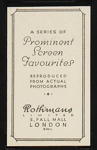 1934 Rothmans Prominent Screen Favourites
